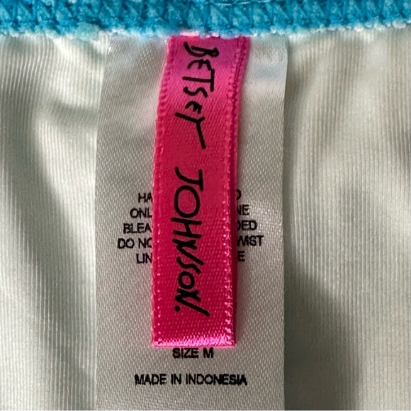 ๐Betsey Johnson Bikini Size Medium Turquoise and White Lace - Picture 10 of 13